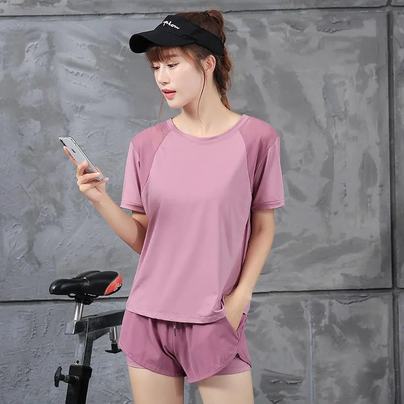 Yoga Sporty Sets Women Mesh Quick Dry Breathable Trendy Outdoor Activewear
